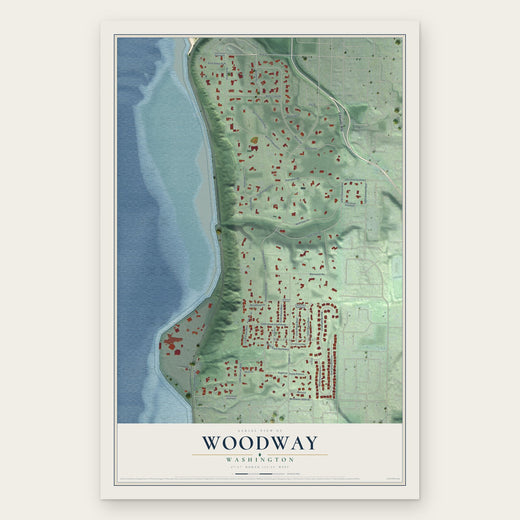 Woodway, Washington map print, the full design
