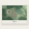 Merna, Nebraska map print, the full design