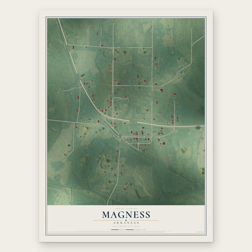 Magness, Arkansas map print, the full design