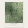 Wood Lake, Nebraska map print, the full design