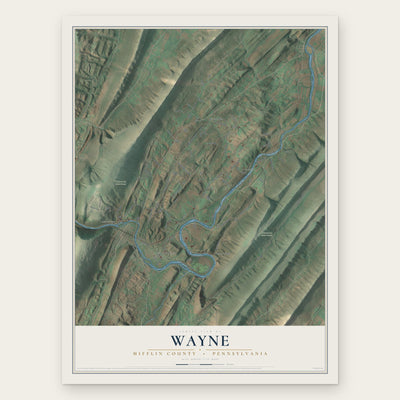 Wayne, Mifflin County, Pennsylvania map print, the full design
