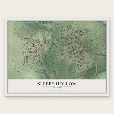 Sleepy Hollow, Illinois map print, the full design