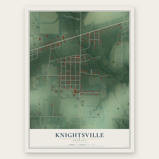 Knightsville, Indiana map print, the full design