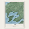 Lyme, New York map print, the full design