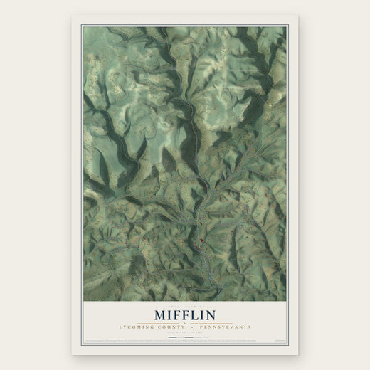 Mifflin, Lycoming County, Pennsylvania map print, the full design