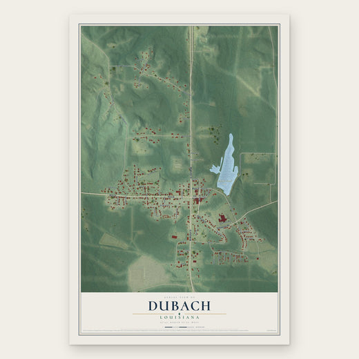 Dubach, Louisiana map print, the full design