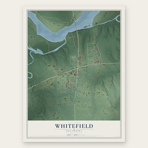 Whitefield, Oklahoma map print, the full design