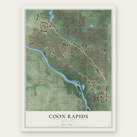 Coon Rapids, Minnesota map print, the full design