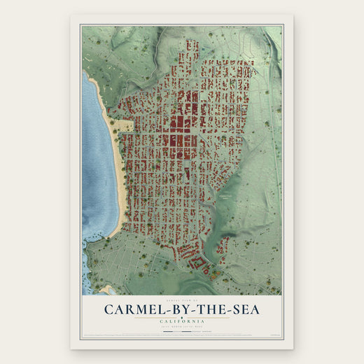 Carmel-by-the-Sea, California map print, the full design