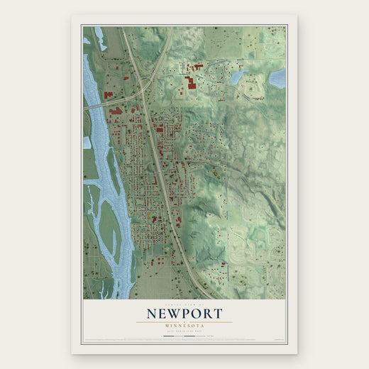Newport, Minnesota map print, the full design