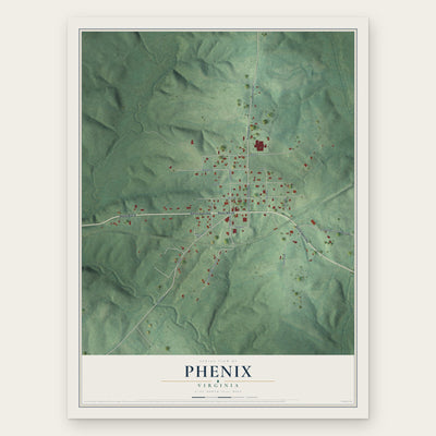 Phenix, Virginia map print, the full design