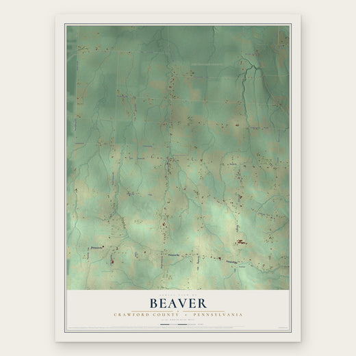Beaver, Crawford County, Pennsylvania map print, the full design