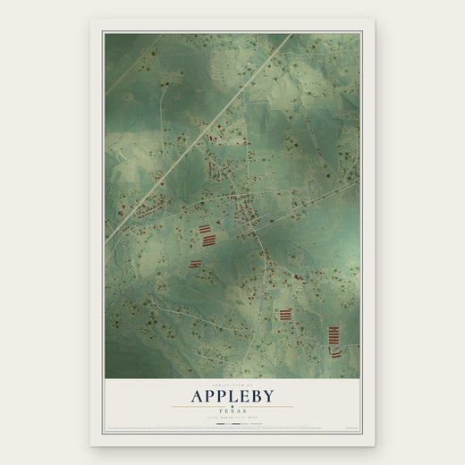Appleby, Texas map print, the full design