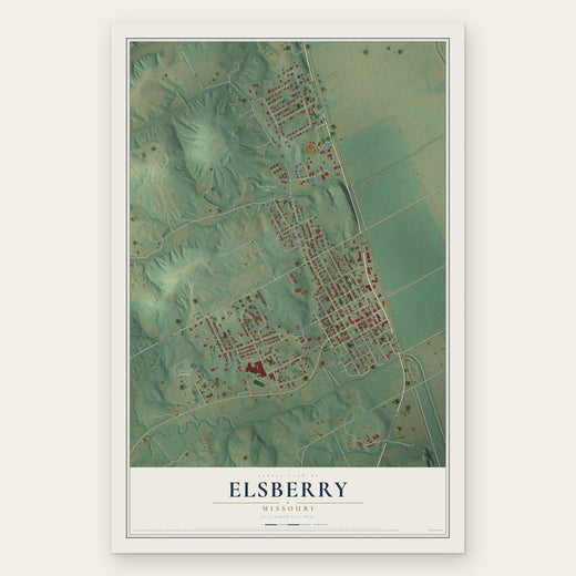 Elsberry, Missouri map print, the full design
