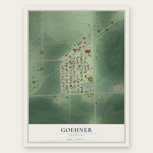 Goehner, Nebraska map print, the full design