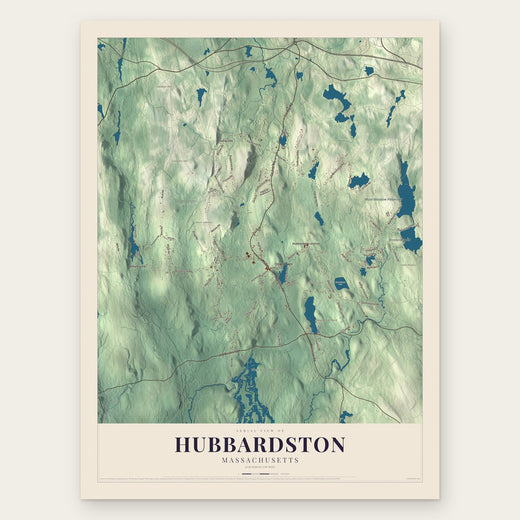 Hubbardston, Massachusetts map print, the full design