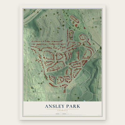 Ansley Park, Georgia map print, the full design