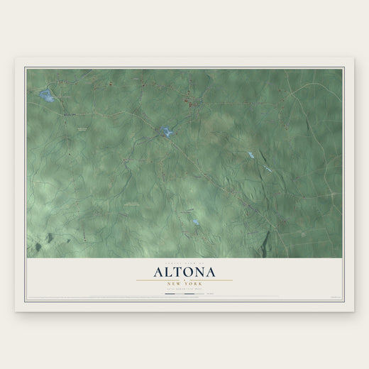 Altona, New York map print, the full design