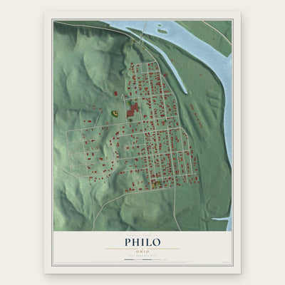 Philo, Ohio map print, the full design