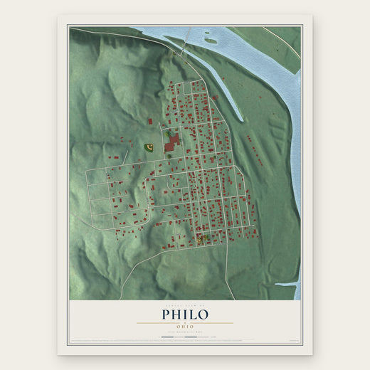 Philo, Ohio map print, the full design