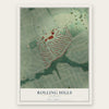 Rolling Hills, Kentucky map print, the full design