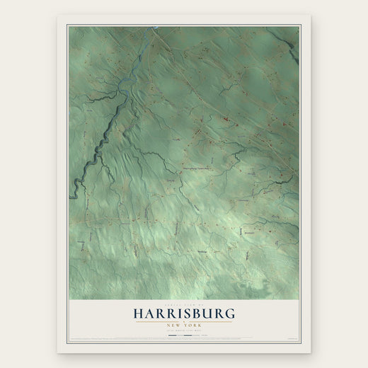 Harrisburg, New York map print, the full design