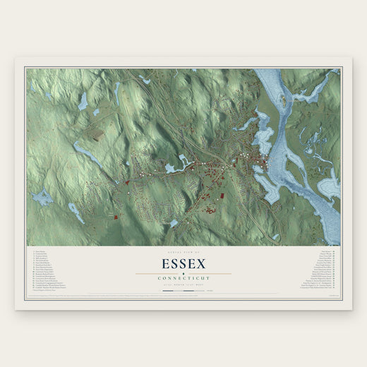 Essex, Connecticut map print, the full design