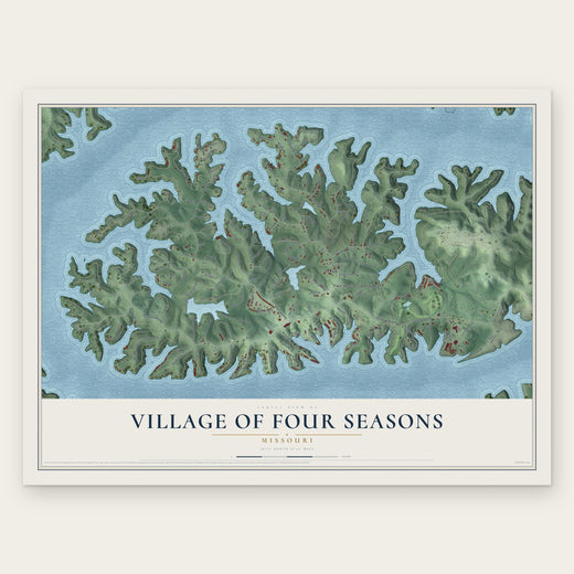 Village of Four Seasons, Missouri map print, the full design