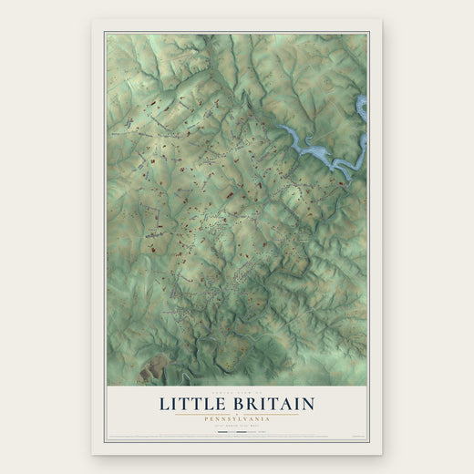 Little Britain, Pennsylvania map print, the full design