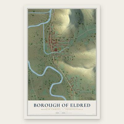 Borough of Eldred, McKean County, Pennsylvania map print, the full design