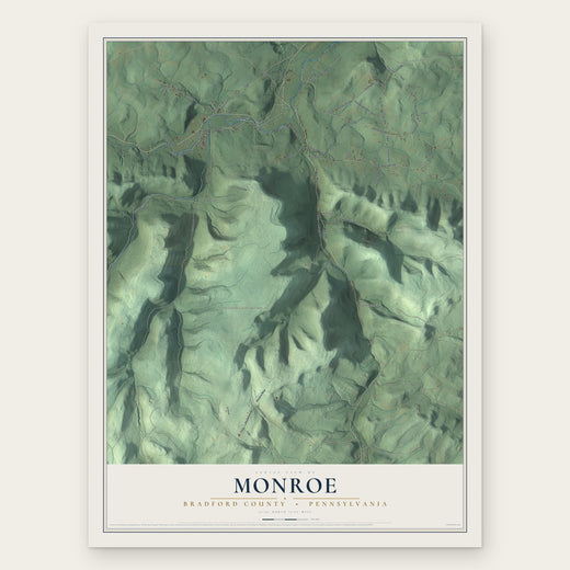 Monroe, Bradford County, Pennsylvania map print, the full design