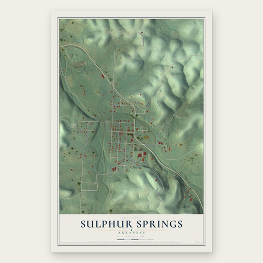 Sulphur Springs, Arkansas map print, the full design