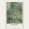 Pierce City, Missouri map print, the full design