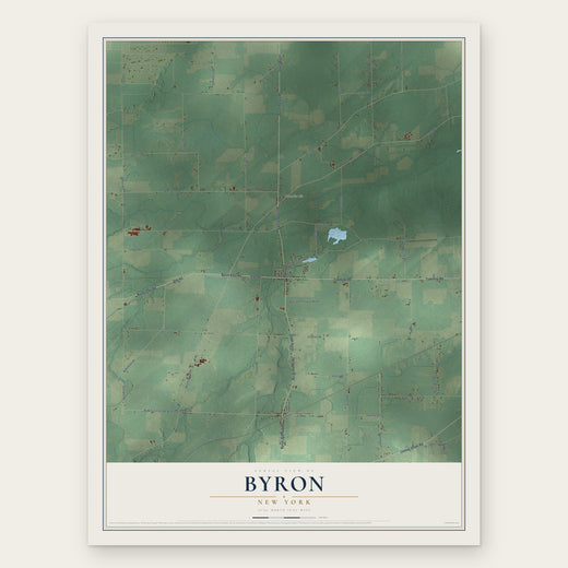 Byron, New York map print, the full design