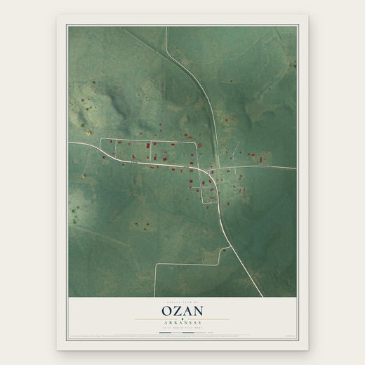 Ozan, Arkansas map print, the full design