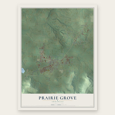 Prairie Grove, Arkansas map print, the full design