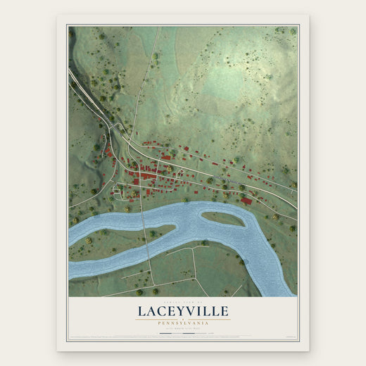 Laceyville, Pennsylvania map print, the full design