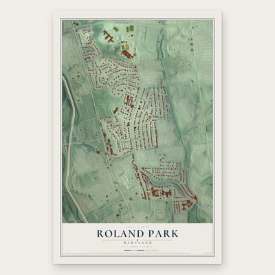 Roland Park, Maryland map print, the full design