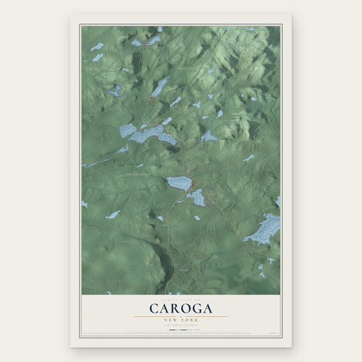 Caroga, New York map print, the full design