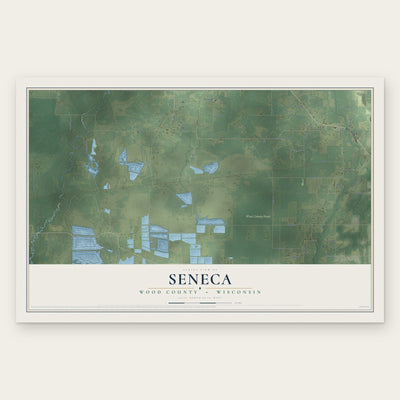 Seneca, Wood County, Wisconsin map print, the full design