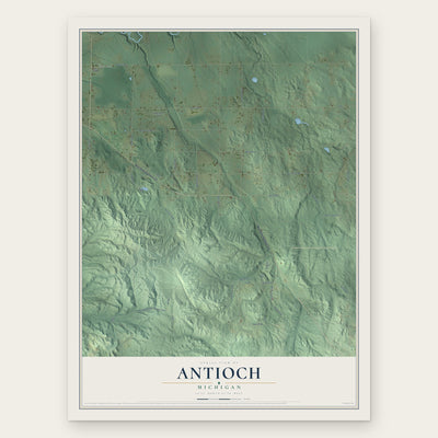 Antioch, Michigan map print, the full design