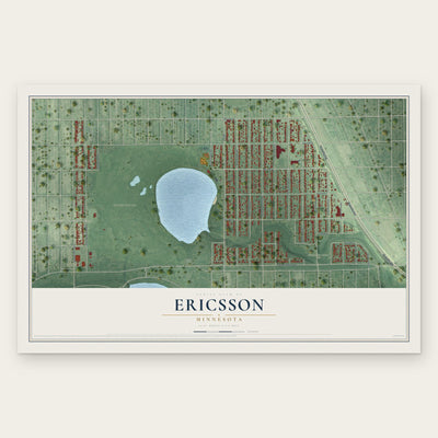 Ericsson, Minnesota map print, the full design