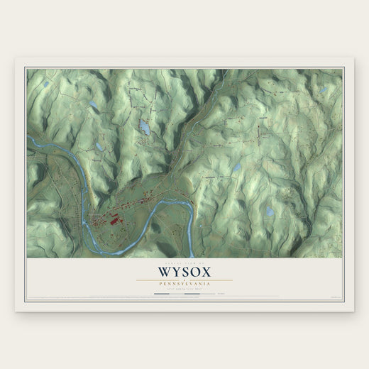 Wysox, Pennsylvania map print, the full design