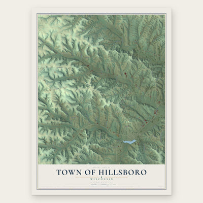 Town of Hillsboro, Wisconsin map print, the full design