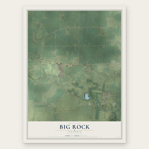 Big Rock, Illinois map print, the full design