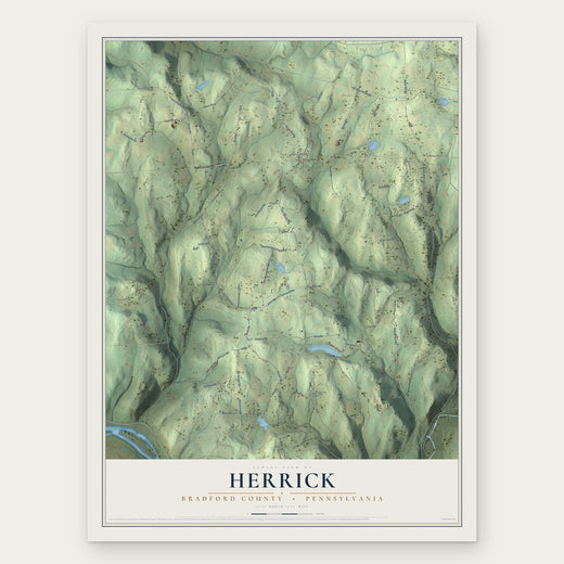 Herrick, Bradford County, Pennsylvania map print, the full design