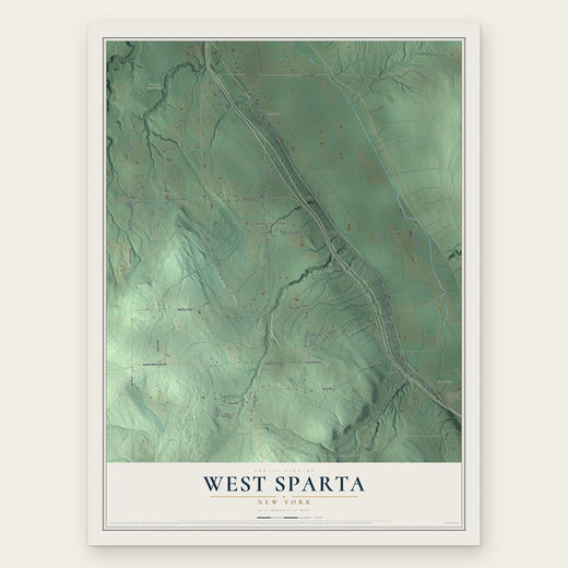 West Sparta, New York map print, the full design