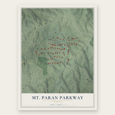 Mt. Paran Parkway, Georgia map print, the full design