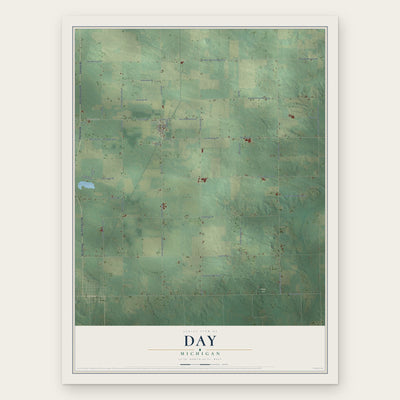 Day, Michigan map print, the full design