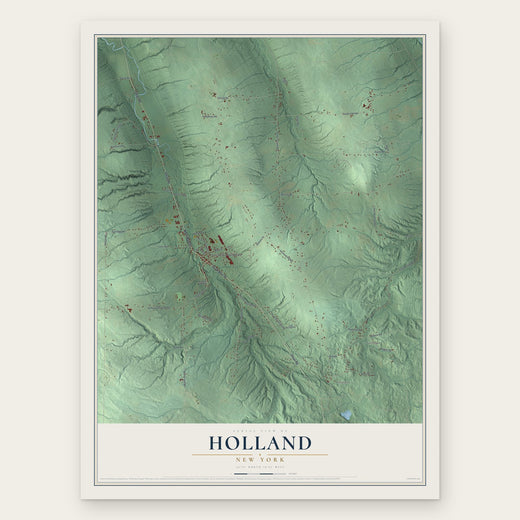 Holland, New York map print, the full design